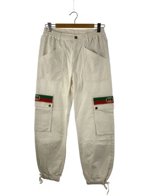 Calça reta GUCCI/44/algodão/branco/623986/branco/intertravamento G - Imagem 1 de 4