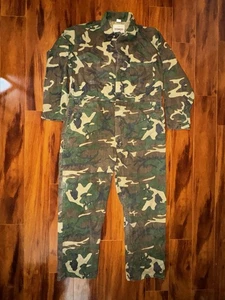 Ranger USA Woodland Camo Coveralls Large 100% Cotton Hunting Workwear Jumpsuit - Picture 1 of 18