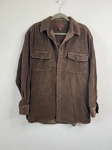 Khaki Safari Corduroy Work Shirt Shacket Country Size XL Men’s Vintage - Picture 1 of 5