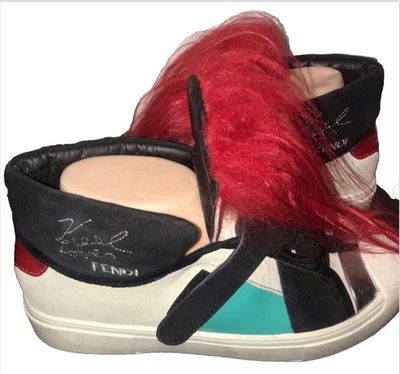 Fendi Multicolor Gamuza y Piel de Zorro Karlito Zapatillas Altas Planas Talla 41 Foto 1 de 4