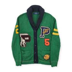 Polo Ralph Lauren Letterman Varsity P-Wing Strickjacke grün Herren Small - Bild 1 von 8