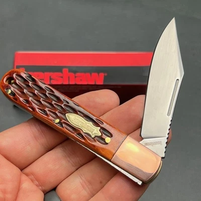 Navaja de Bolsillo Plegable Kershaw Culpepper Marrón Hueso Plantillado Tradicional EDC Foto 1 de 4