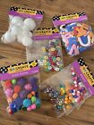 Go Create Bundle Crafting Pom-poms Buttons Beads Polystyrene Balls