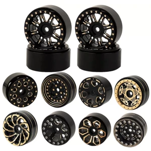 4Pcs Brass 1.0 Beadlock Wheel Hubs Rims for 1/24 RC Crawler Axial SCX24 FCX24 - Picture 1 of 22