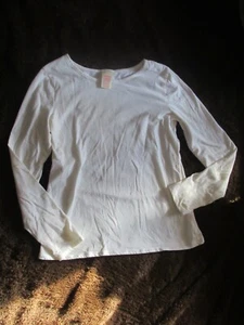 Faded Glory Girls Long Sleeve Shirt Off White Size XL (14-16) - Picture 1 of 4