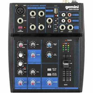 GEMINI GEM 05 USB MIXER AUDIO BLUETOOTH / USB 5 CANALI PHANTOM DSP LIVE KARAOKE - Foto 1 di 3