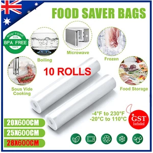 +20 Rolls Vacuum Food Sealer Saver Bag Seal Storage Commercial Grade 20/25/28X6M - Picture 1 of 20