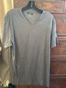 Alfani graues Stretch V-Ausschnitt T-Shirt Gr. Large Herren " - Bild 1 von 5