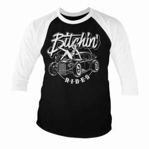 Licensed Bitchin' Rides - Hot Rod hot Girls baseball 3/4 Sleeve T-Shirt S-XXL - Picture 1 of 1