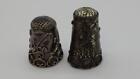 2 Vintage Mexico Sterling Silver Thimbles Lace & Hearts Designs Marked 925