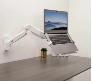 NEW VIVO Height Adjustable Pneumatic Extended Arm Laptop Wall Mount White - Photo 1/3