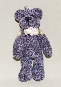 Vintage? Small Jointed Teddy Bear Keyring Plum 5 ½” Tall Cute! - Picture 1 of 4