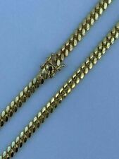 Men's Miami Cuban Link Chain Bracelet 14k Gold Plated Solid 925 Silver Box Lock