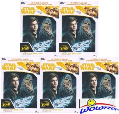 (5) 2018 Topps SOLO: A Star Wars Story Factory Sealed Blaster Box-5 PATCHES! - Image 1 of 2