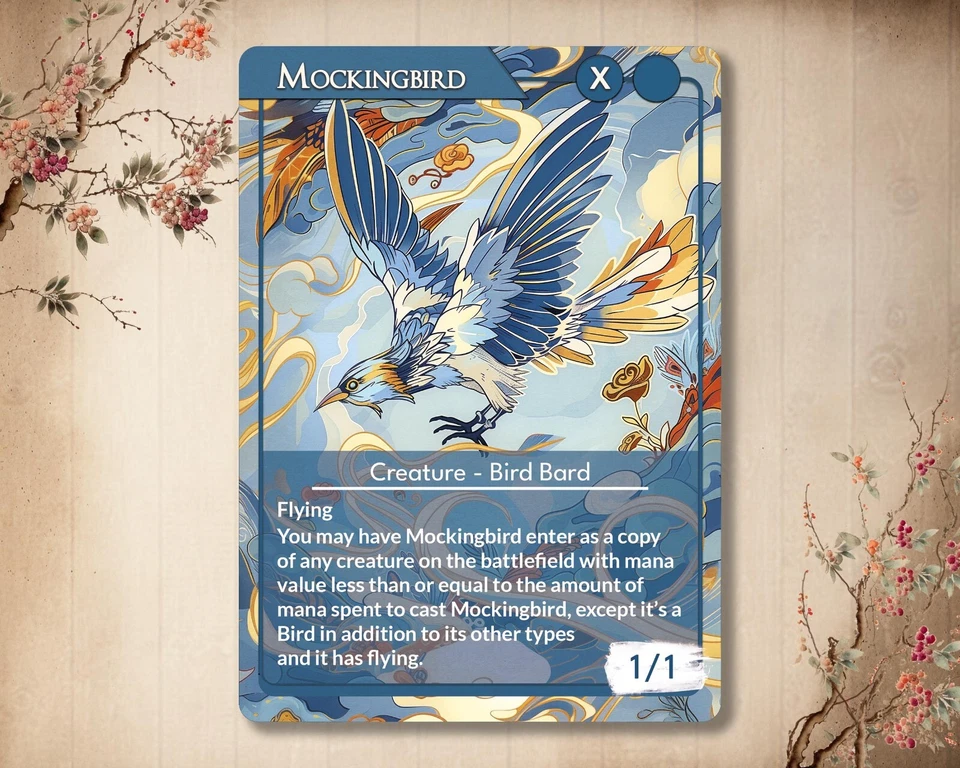 Mockingbird - MTG Custom Card - Alter Magic: The Gathering Card Full Art - Imagen 1 de 1