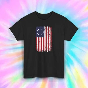Betsy Ross Flag T-Shirt | Patriotic American History Graphic | USA Pride Tee - Picture 1 of 8