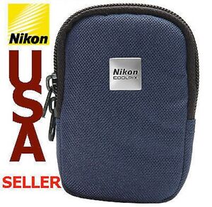 NEW AUTHENTIC NIKON COOLPIX NAVY BLUE CASE WITH LOGO FOR COMPACT DIGITAL CAMERA