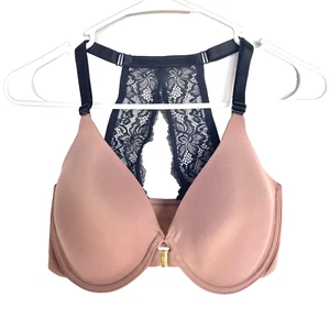 Pearl By Venus Mauve Lace Back Push Up Front Close Underwire Bralette Bra 34D  - Picture 1 of 12