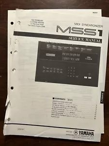 Sincronizador Yamaha MSS1 MIDI Manual de Servicio OEM Vintage Diagramas Esquemáticos - Imagen 1 de 5