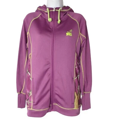 Sudadera con Capucha Realtree Girl Cremallera Mujer M Púrpura Verde Camuflaje Caza NUEVA Foto 1 de 4