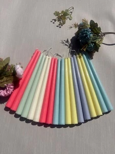 Box of 4 Tall 25cm 10inch Soy Wax Verylong Unscented Wedding Table Taper Candle - Picture 1 of 28