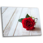 Framed Canvas Floral Modern Wall Art Picture Prints Red Rose White Wood Panels