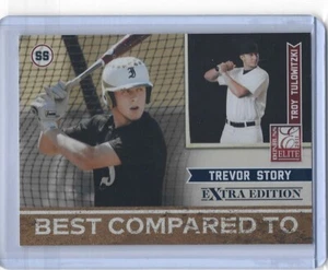 2011 Donruss Elite Extra Trevor Story/Troy Tulowitzki 88/499 Rockies/Red Sox - Picture 1 of 2