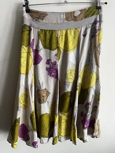 Hobbs Size 10 100% Linen Skirt Floral Holiday Summer Floaty Wedding Guest Cruise - Picture 1 of 20
