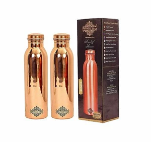 Pure Copper Water Bottle with Plain Shine Finish 800ml Pack -2 - Bild 1 von 3