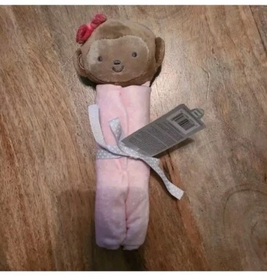 Just one you carters pink monkey dots rattle lovey nwt security blanket girls - Image 1 of 2