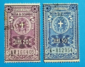 A16-ITALIA-ITALY 1941 TASSA DI SCAMBIO SET 2 STAMPS USATI - Imagen 1 de 1