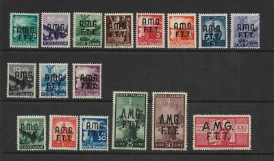 Italy Trieste Scott #1-#17 mint never hinged 1947-48, A.M.G F.T.T. ovprnt Zone A - Image 1 of 2