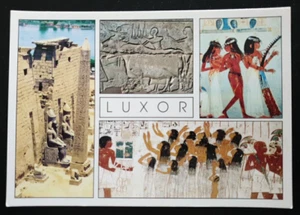 Postcard Luxor Egypt Multiview Temple Sacrifice for Amoun Tombs of Nakhat Ramose - Picture 1 of 2