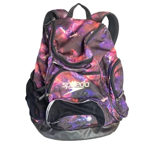 Speedo Teamster 35L Swim Backpack Swimming Bag Galaxy Purple Pink w/ Dirt Bag - Picture 1 of 11