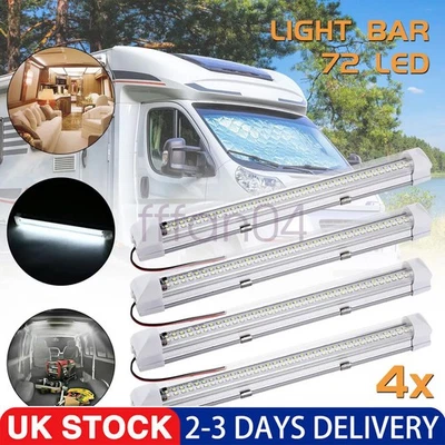 4x 12V led lights campervan caravan ceiling interior strip bar van boat lighting - Image 1 of 4