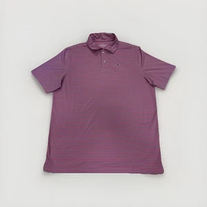Vineyard Vines Performance Polo Shirt Men’s XL Pink Striped Golf Whale Logo - Picture 1 of 9