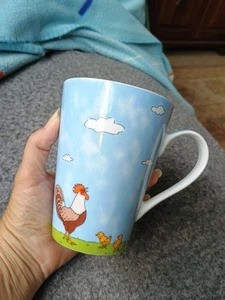 Konitz Germany Good Morning Tall Cup Rooster Hen & Chicks Guten Morgen - Picture 1 of 6