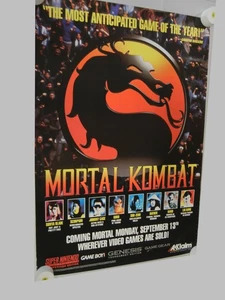 SELTEN 1993 Mortal Kombat Store Promo Poster - 39" x 27" über 3 Jahrzehnte alt!!! - Bild 1 von 6