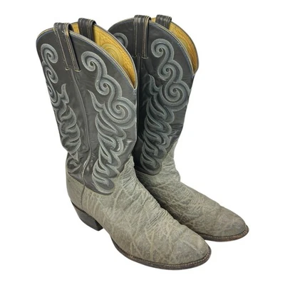 Botas de Vaquero de Colección 1986 Tony Lama Para Hombre Estampado de Elefante CUERO 8501 Talla 10D Foto 1 de 4
