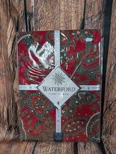 Waterford Tablecloth Christmas Paisley Holiday Red 60x126 Oblong Seats 10-12 - Picture 1 of 5