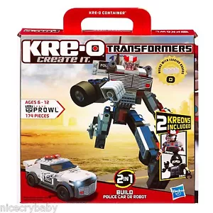 New Kre-O PROWL Transformers 30690 Hasbro w/2 Kreons Build Police Car & Robot - Picture 1 of 4