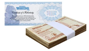 100 Zimbabwe 50 Billion Special Agro Cheque P-63 USED COA_2008 BANKNOTE AGRO - Picture 1 of 1