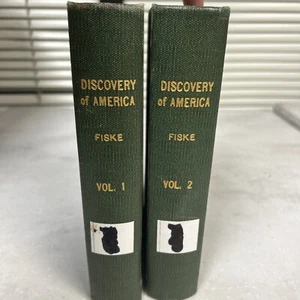 Discovery of America in 2 Vols by John Fiske / Rebound Hardcover - Foto 1 di 12