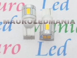 T10 W5W COPPIA CON 6 SMD 5630 3W LUCE DI POSIZIONE BIANCO CALDO 3500 K PAVIA  - Imagen 1 de 1
