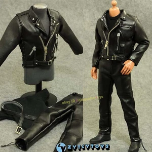 ZYToys T-800 Leather Motorcycle jacket Suit For 1/6 Action Figure Toys - Picture 1 of 5