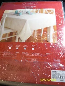 Tischdecke Oval 60"x84" Polyester Metallic Gold Elfenbein - Bild 1 von 9