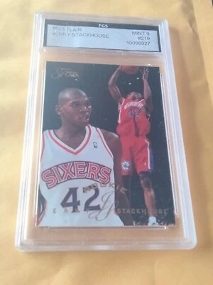 JERRY STACKHOUSE 1995-96 Flair Showcase ROOKIE #219 RC 76ERS FGS 9 MINT - Image 1 of 2