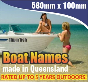 Custom Made Boat Names Pack of 2 ready to apply BLACK or WHITE - Picture 1 of 8