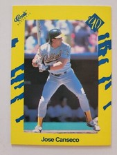 1990 Classic Baseball Card Yellow #T32 Jose Canseco Oakland A's 