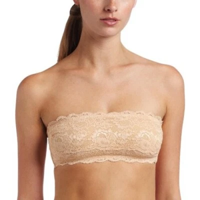 Cosabella Beige Lace Overlay Strapless Bandeau Bra Women's Size M  L73845 - Image 1 of 3
